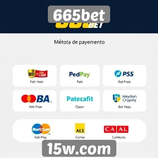 Métodos de pagamento disponíveis no 665bet